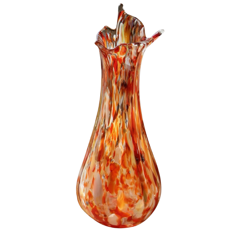 Fiery Sunset Hand-Blown Glass Vase