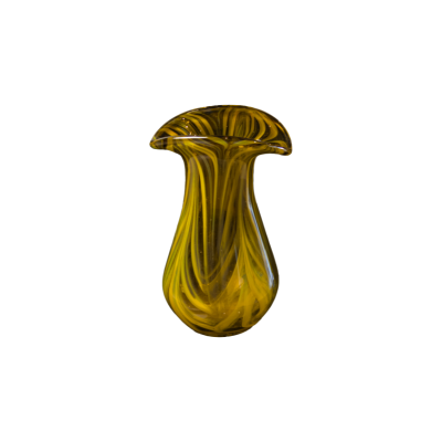 Golden Swirl Hand-Blown Glass Vase
