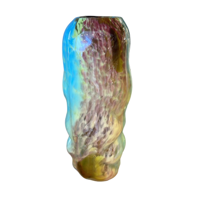 Twisted Olive Glass Vase.